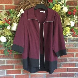 Weekends by Chico’s zip up color block jacket